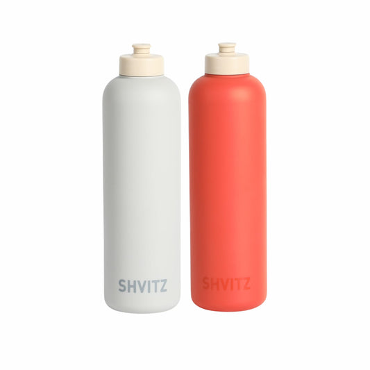 SHVITZ Sports Water Bottle | Cloud + Terracotta | 2 Pack