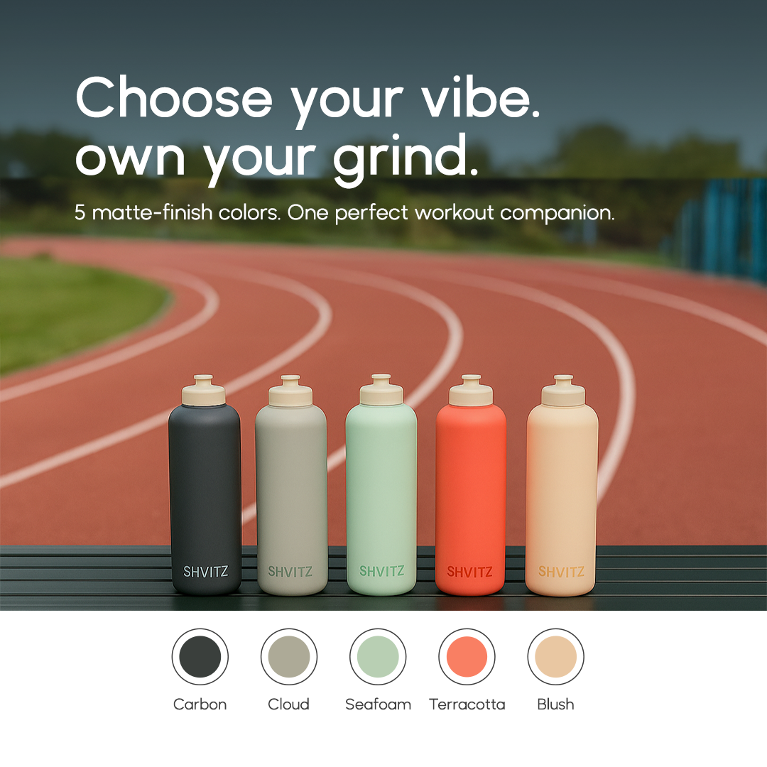 SHVITZ Sports Water Bottle | Terracotta + Carbon | 2 Pack